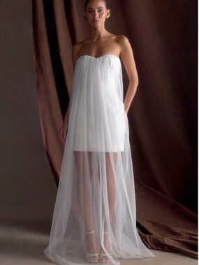 Meshki | Dresses | Nwt Meshki Blanche Satin Pearl Halter Formal Bridesmaid Maxi  Dress White Women M | Poshmark